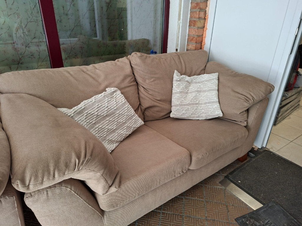 Sièges beige-marron, Maison & Meubles, Canapés | Salons, 100 à 125 cm, Enlèvement, Utilisé, Deux personnes