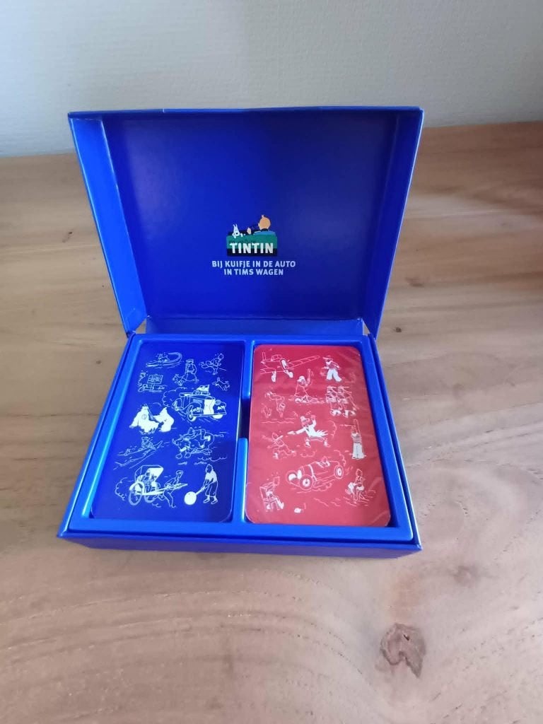 Set Kuifje speelkaarten in presentatiedoos - Nieuwstaat, Verzamelen, Ophalen, Nieuw, Speelkaart(en)