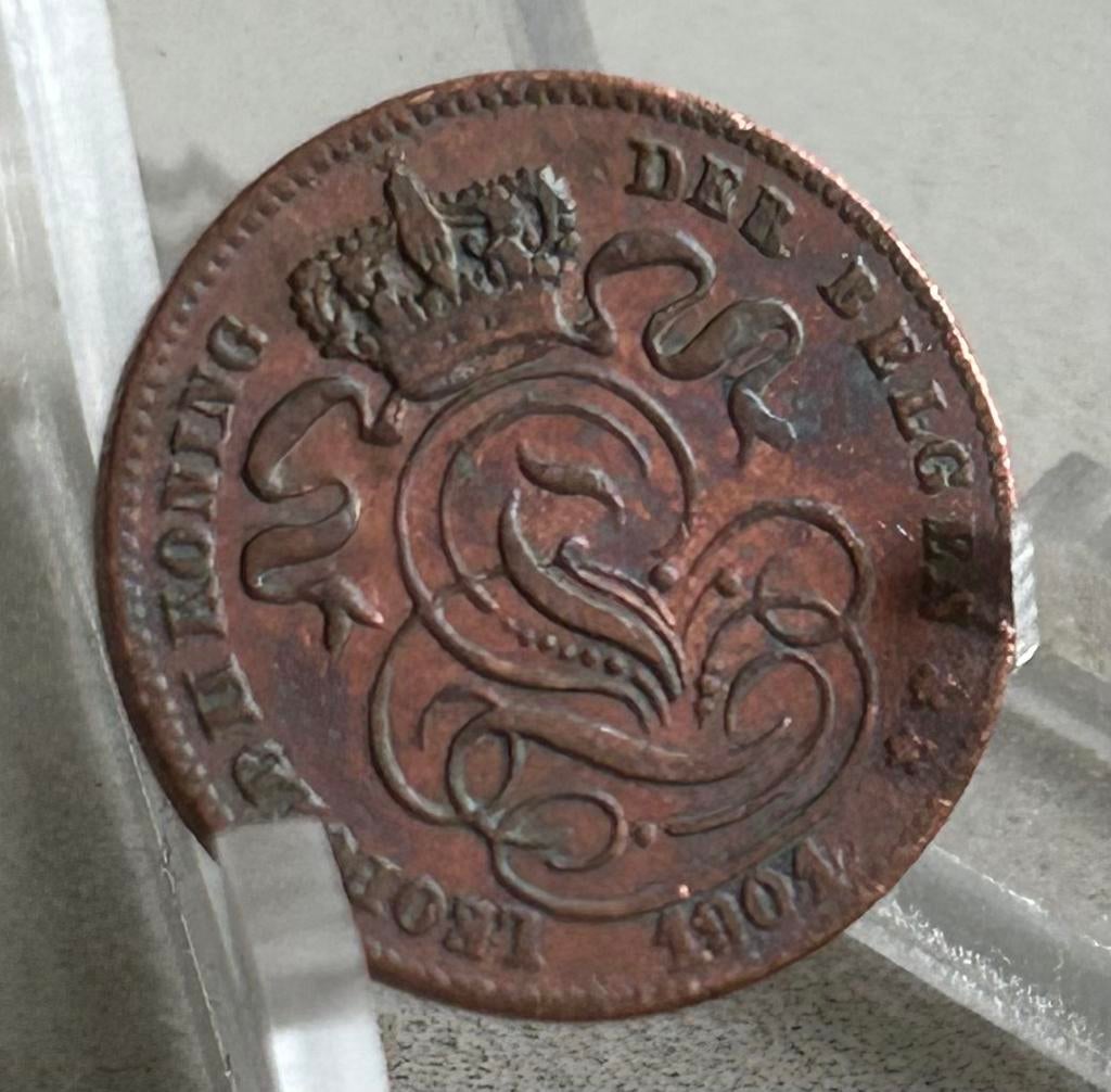 1 cent 1901 vlaams Leopold 2, Postzegels en Munten, Ophalen of Verzenden