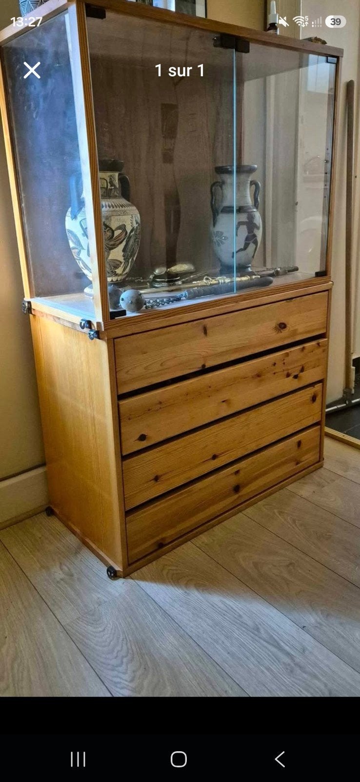 vitrine, Enlèvement, Utilisé, Pin, 150 à 200 cm