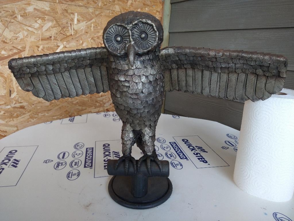 Ambachtelijk smeedwerk van uil (1), Antiek en Kunst, Ophalen