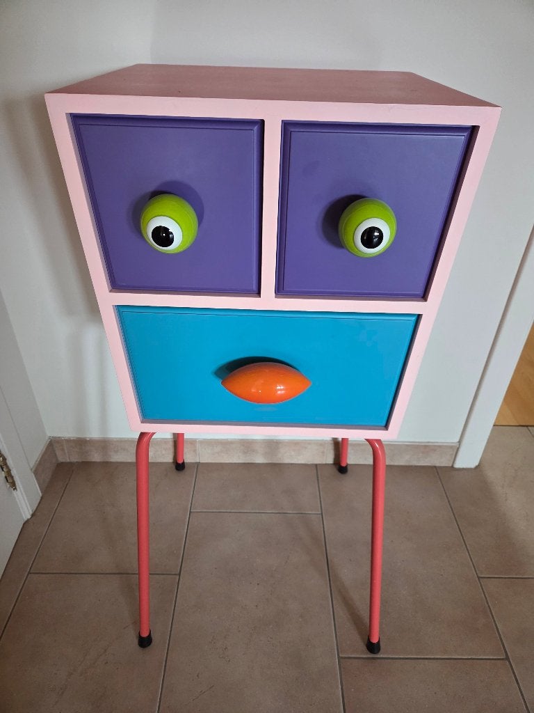 Kleurrijke commode, Ophalen, Minder dan 50 cm, Gebruikt, 3 of 4 laden