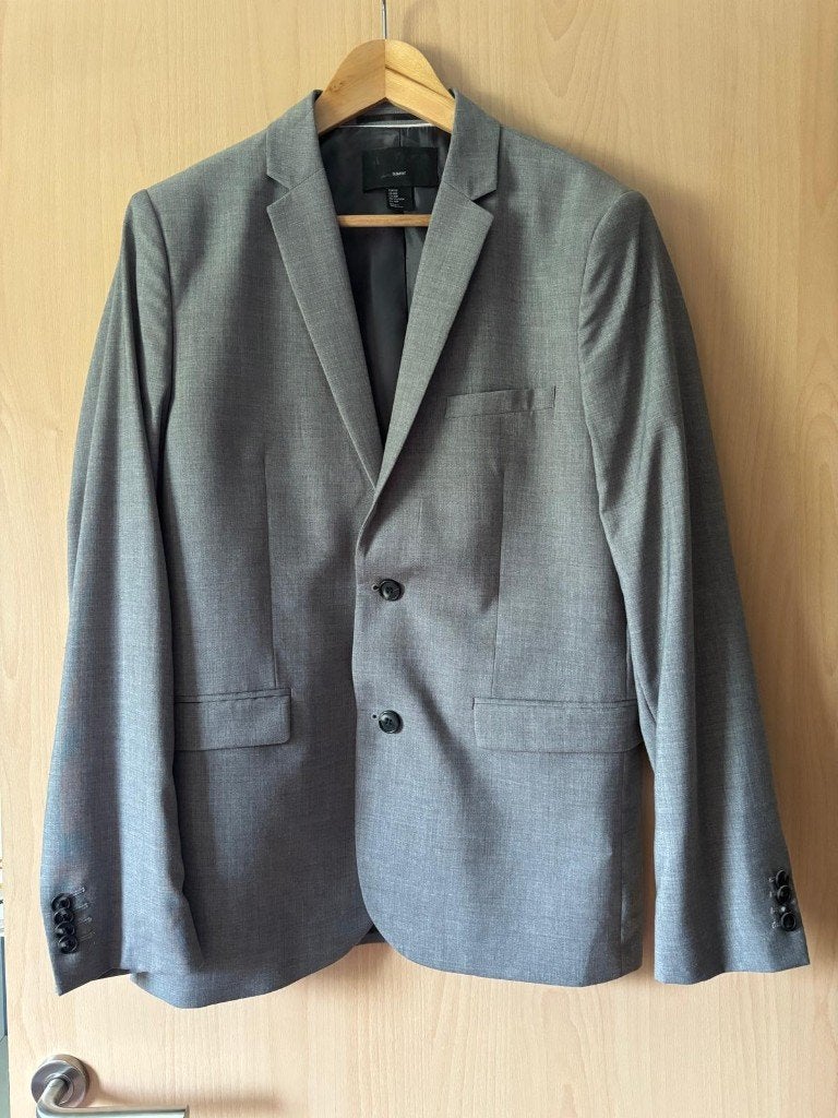 Kostuum heren, licht grijs, H&M, Kleding | Heren, Maat 48/50 (M), Ophalen of Verzenden, Gedragen, Grijs