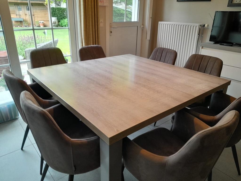 Stevige keukentafel, Huis en Inrichting, Tafels | Eettafels, Gebruikt, 100 tot 150 cm, 100 tot 150 cm, Vijf personen of meer, Vierkant