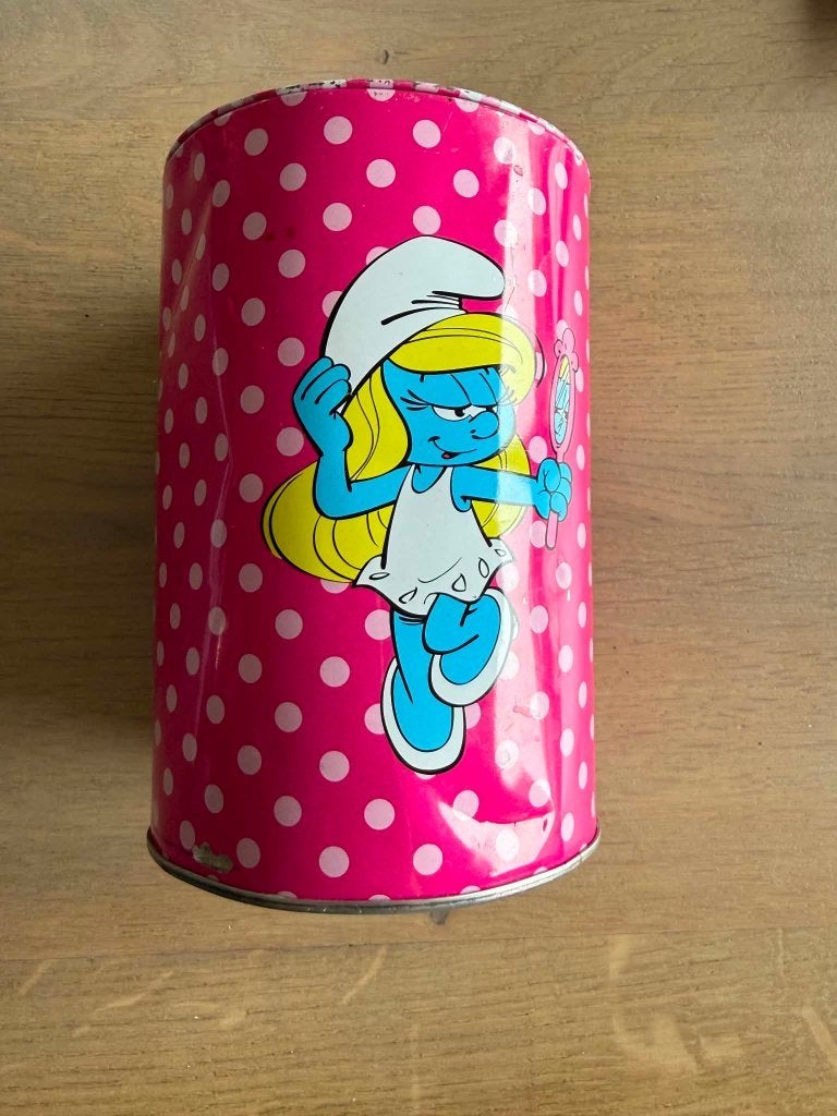 Smurfin spaarpot, Verzamelen, Smurfen, Ophalen, Gebruikt, Smurfin, Gebruiksvoorwerp