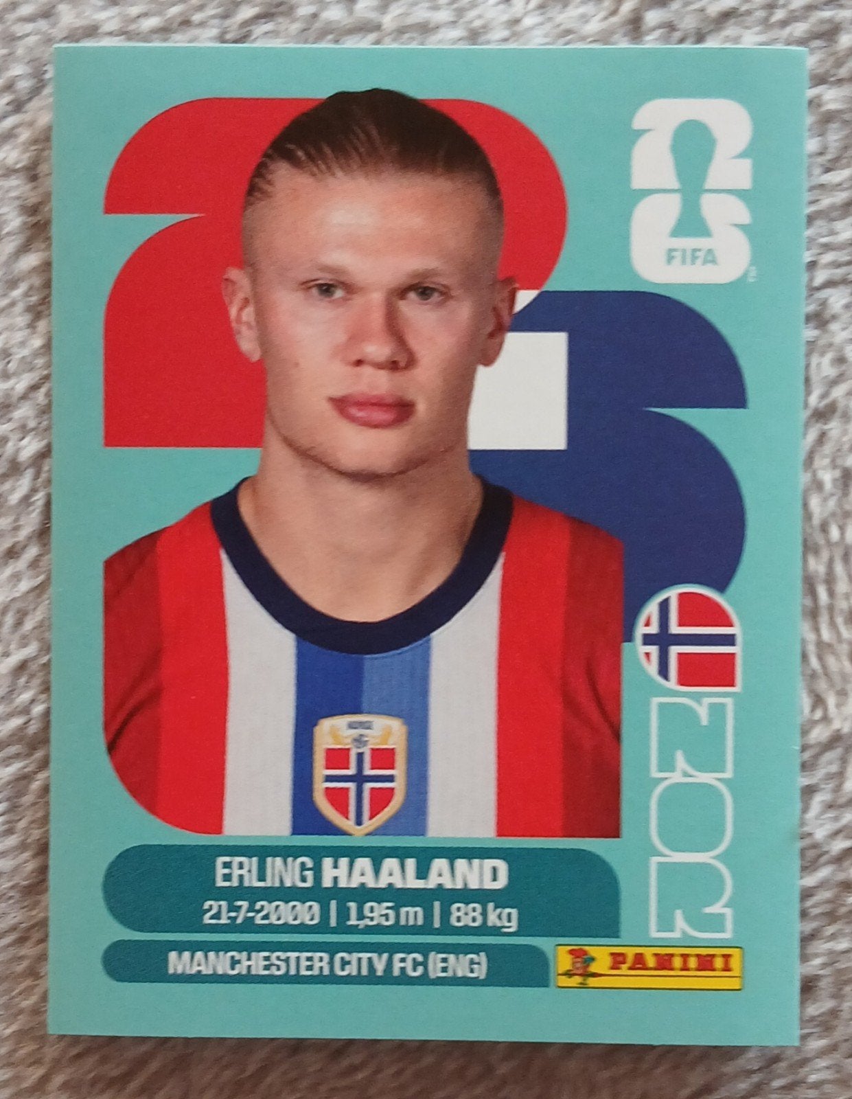 Panini World Cup 2026 Erling Haaland, Envoi, Neuf