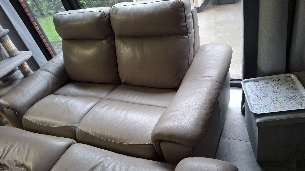 Sofa leer., Huis en Inrichting, Ophalen, Gebruikt, Leer, Rechte bank