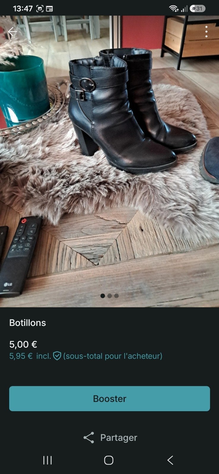 botillons, Enlèvement ou Envoi, Boots et Botinnes, Porté, Noir