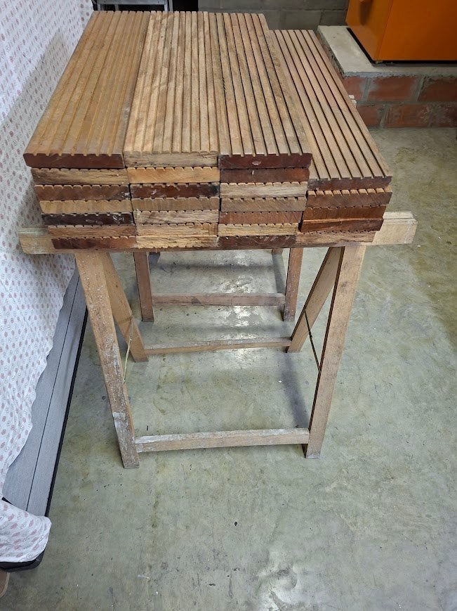 Bangkirai  hout - en 2 Raam in kader met hoog rendemen glas, Ophalen, Overige typen, Zo goed als nieuw, Hardhout