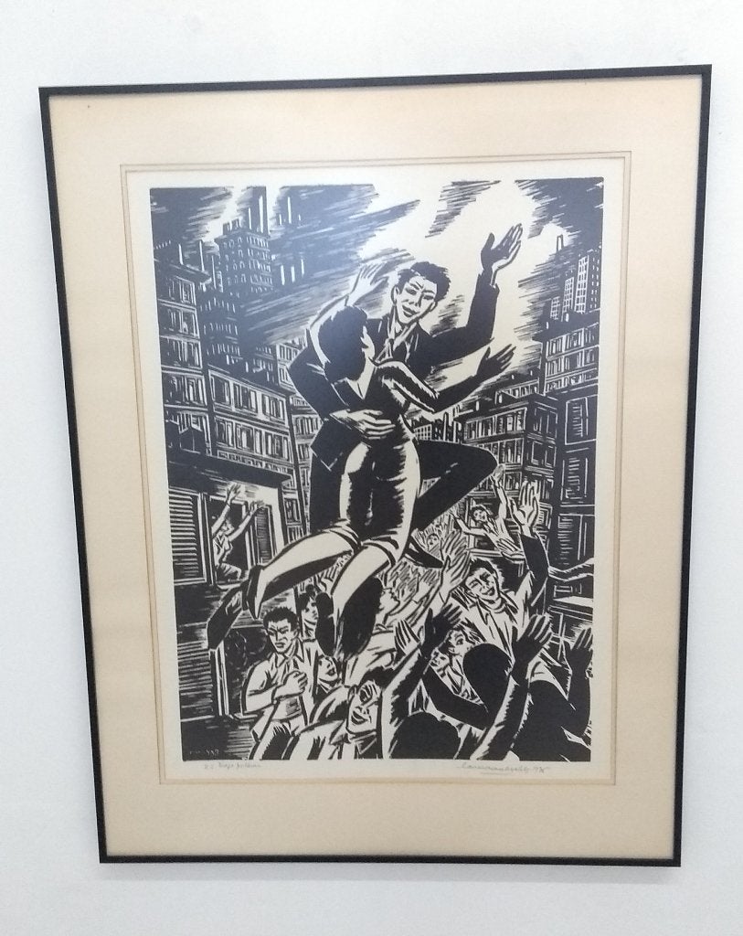 Frans Masereel. L'Ascension., Antiquités & Art, Art | Lithographies & Sérigraphies, Gravure sur bois, Signé, Encadré, Avec verre