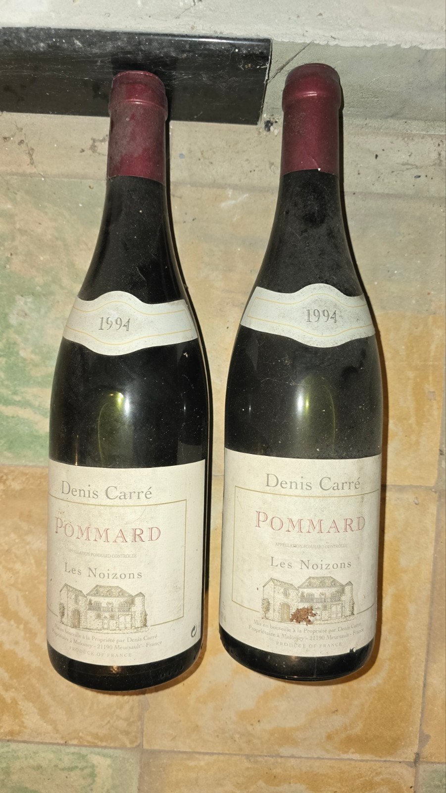 Wijn pommard 1994 Denis les Noizons, Enlèvement