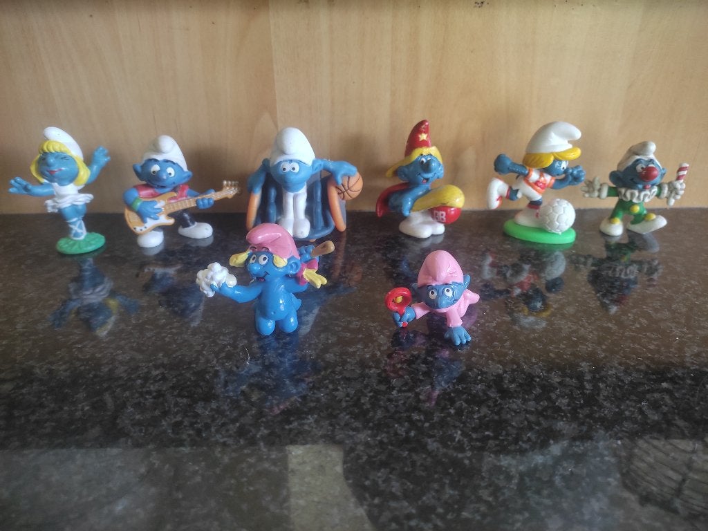 8 schtroumpfs (vente à la pièce ou en lot)., Envoi, Comme neuf, Différents Schtroumpfs, Poupée, Figurine ou Peluche
