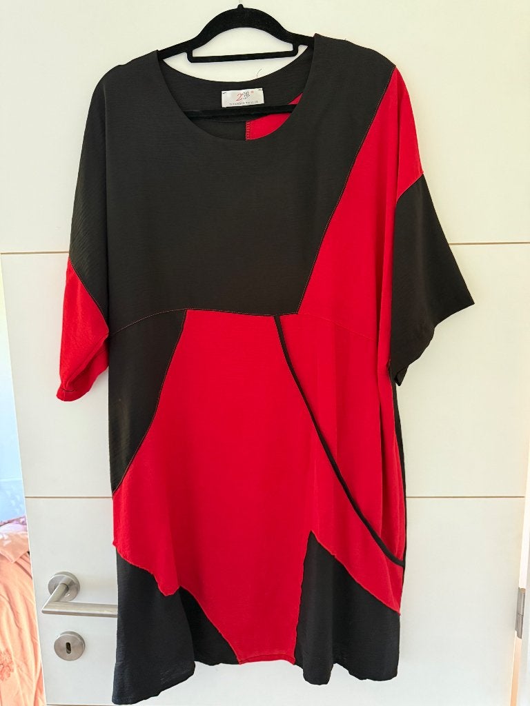 Robe 2W Paris noir/rouge, Kleding | Dames, Jurken, 2W Paris, Maat 46/48 (XL) of groter, Nieuw, Ophalen of Verzenden