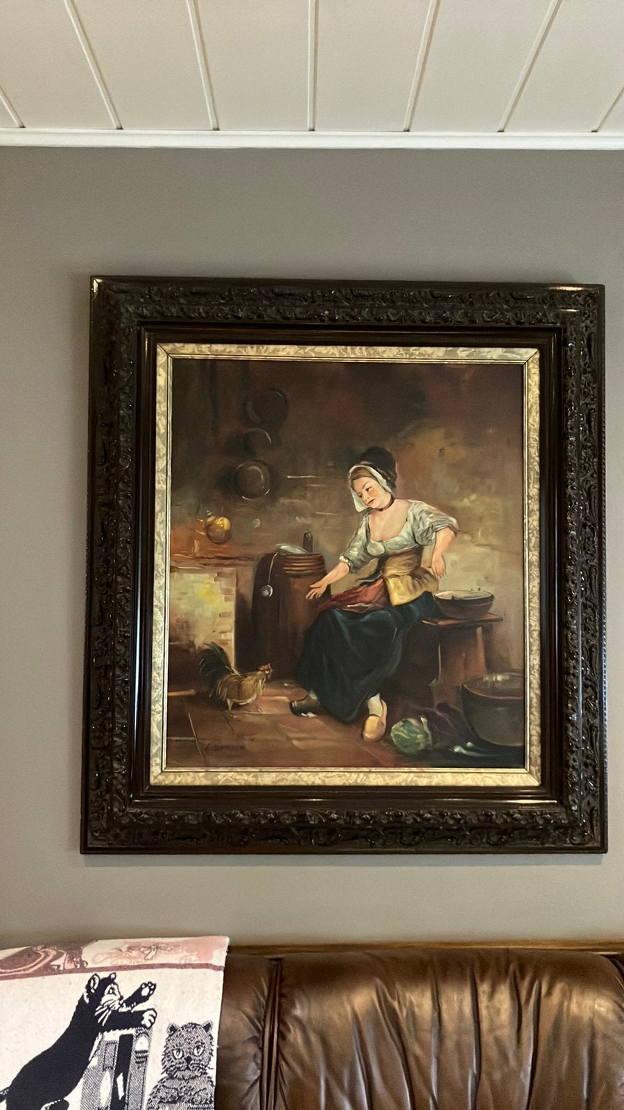 antiek-stijl schilderij (J. Bouten) in prachtige baroklijst, Ophalen, Klassiek, Doek
