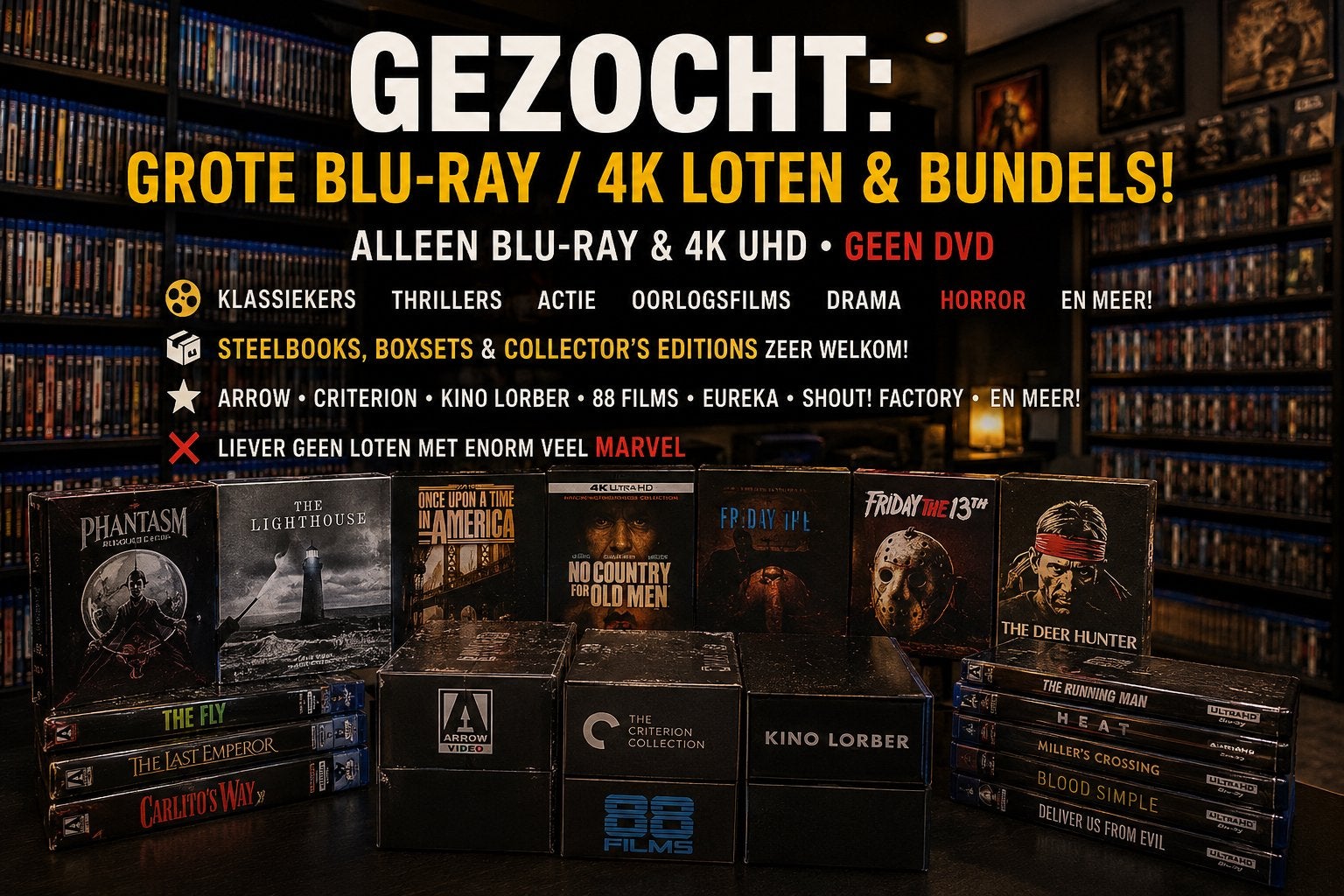 GEZOCHT: grote Blu-ray / 4K loten, boxsets & Steelbooks, Cd's en Dvd's, Boxset, Actie, Ophalen of Verzenden, Zo goed als nieuw