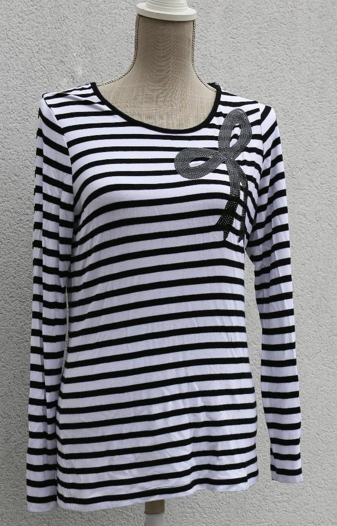 Mooi gestreept topje T40 - Amy Vermont, Maat 38/40 (M), Zwart, Ophalen of Verzenden, Amy vermont