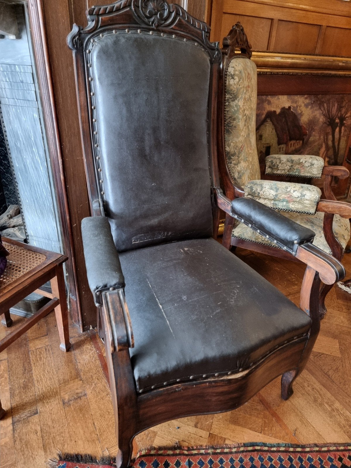 Ancien fauteuil cuir, Enlèvement