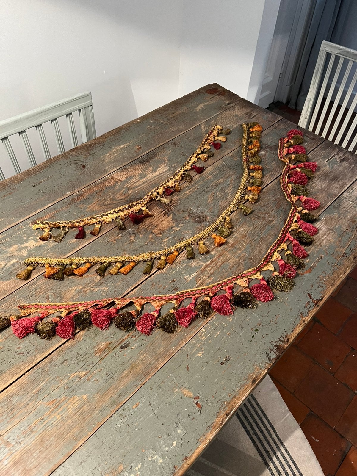 ANTIEK VINTAGE RETRO PASSEMENTERIE KWASTJES BAND, Ophalen of Verzenden, Zo goed als nieuw, Overige typen