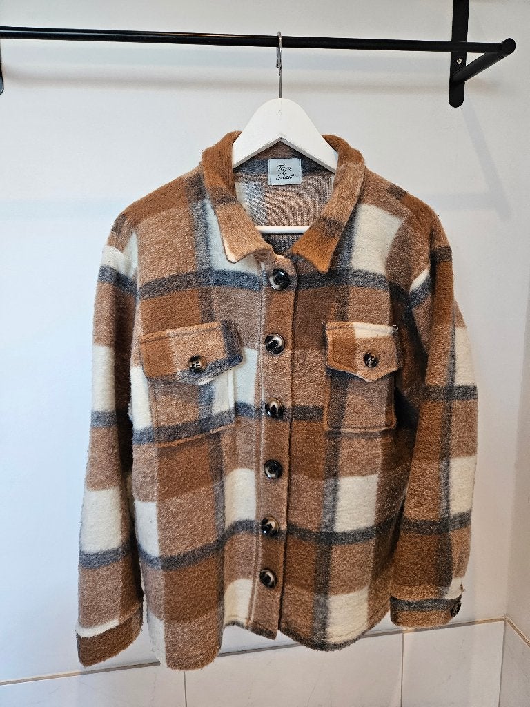 Winterjas met ruitjes, Vêtements | Femmes, Taille 36 (S), Comme neuf, Brun, Terra di Siena