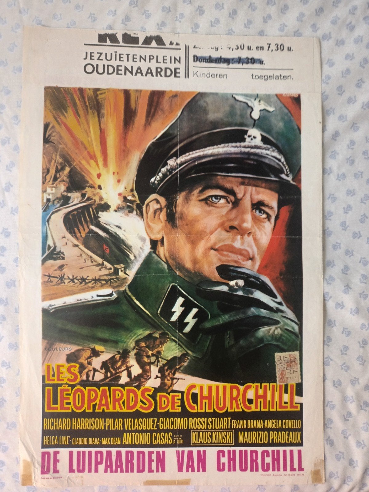 filmposter De luipaarden van Churcillll, Verzamelen, Posters, Ophalen of Verzenden, A1 t/m A3, Film en Tv, Rechthoekig Staand