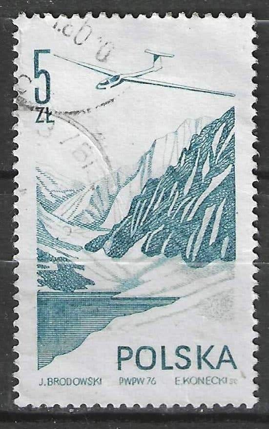 Polen 1976 - Yvert 55PA - Aeronautica - Zweefvliegtuig (ST), Verzenden, Polen, Gestempeld