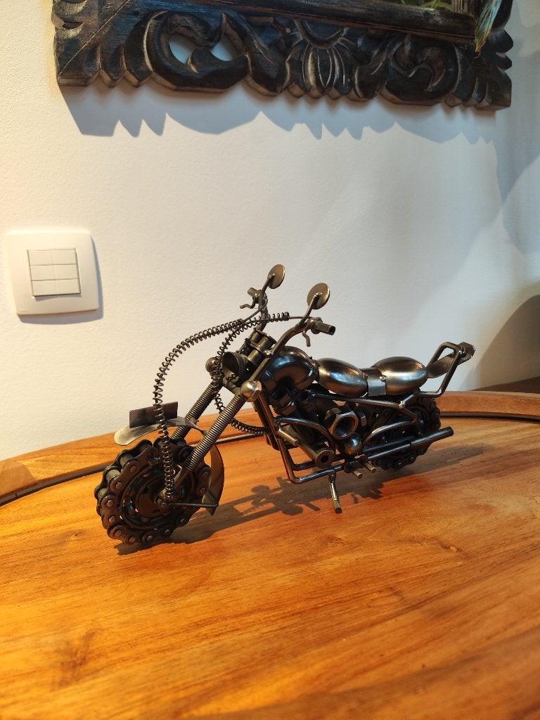 Metalen miniatuurmotor Harley Davidson, Enlèvement ou Envoi, Comme neuf, Argent, Métal