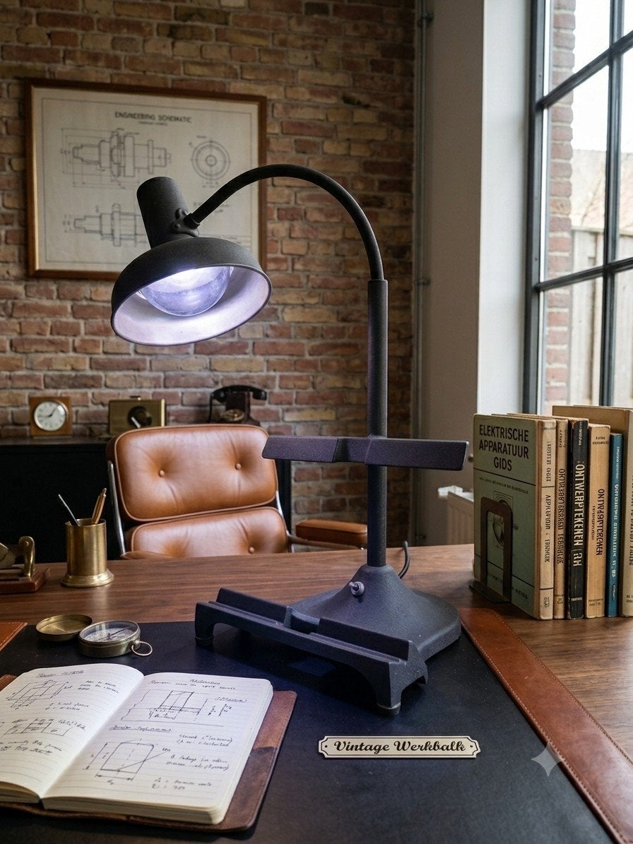 Industriële gietijzeren zwanennek laboratorium werklamp, Industriel, Enlèvement ou Envoi, Comme neuf, Source lumineuse incluse