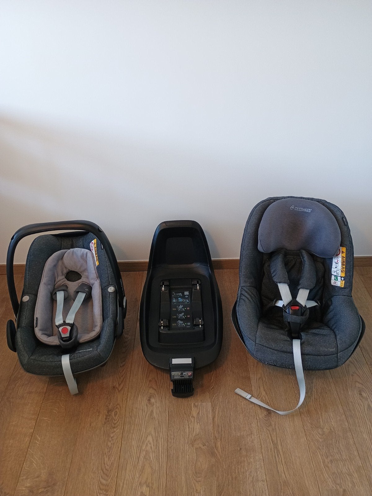 Set van maxicosi, Kinderen en Baby's, Ophalen, Verstelbare rugleuning, Gebruikt, 0 t/m 18 kg