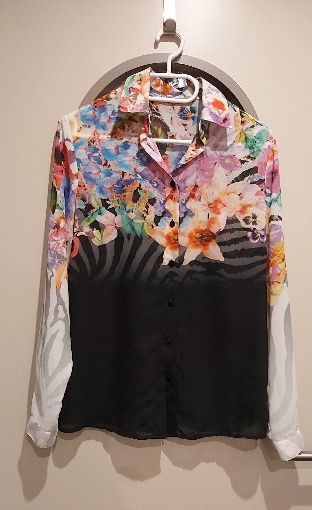 Piu & Piu, blouse, M, Italiaans design, blikvanger!, Kleding | Dames, Blouses en Tunieken, Ophalen of Verzenden, Zo goed als nieuw