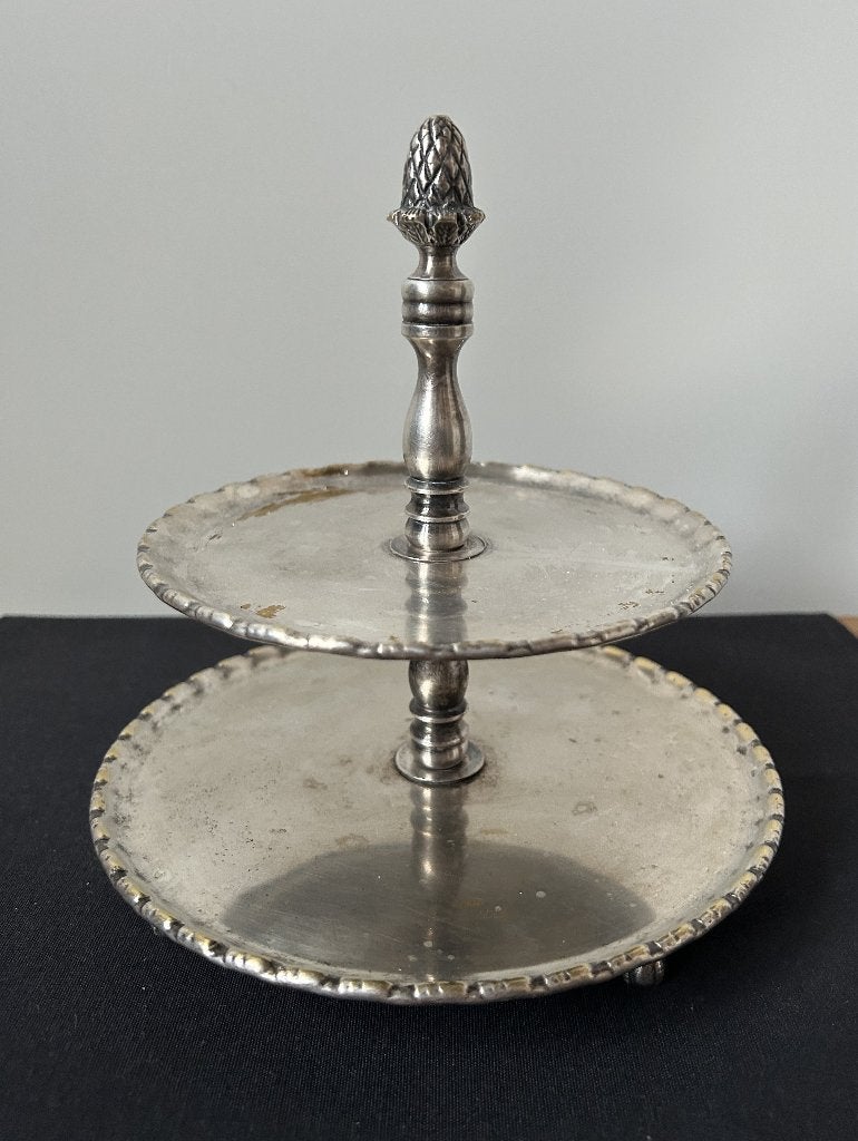 Etagère vintage - Laiton argenté, Enlèvement ou Envoi, Démontable, Utilisé, Étagère