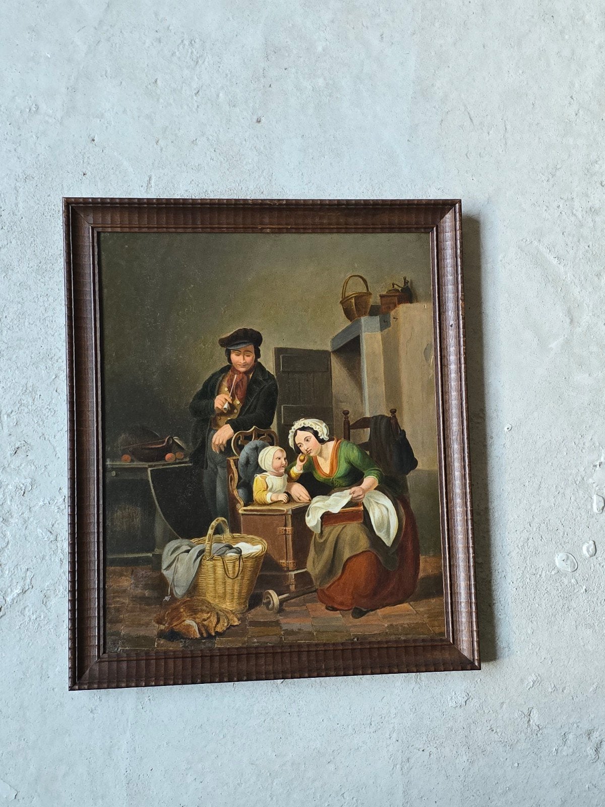 peinture ancienne (huile sur toile), Antiquités & Art, Portrait ou Personnes, Enlèvement ou Envoi, Peinture à l'huile, Peint à la main