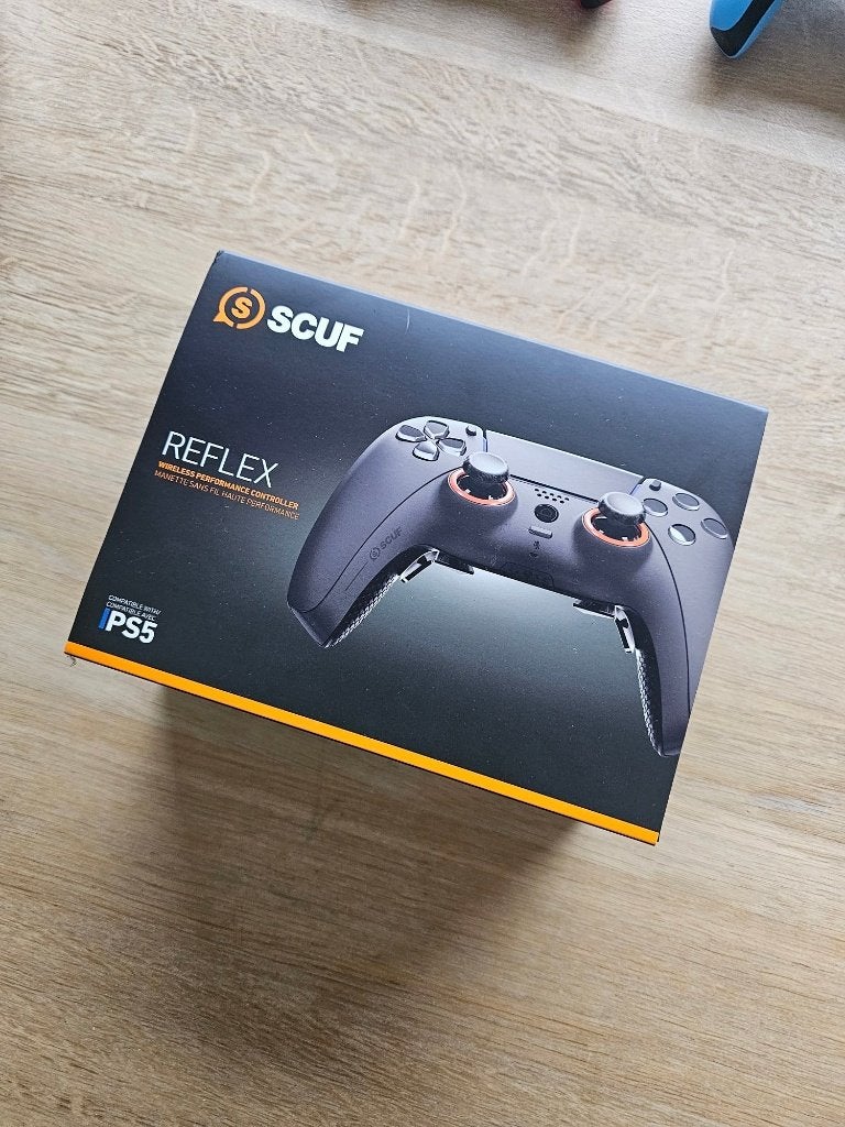 SCUF Reflex PS5 Controller (Zwart/Oranje) – Inclusief Doos, Games en Spelcomputers, Ophalen, Zo goed als nieuw, Controller, PlayStation 5