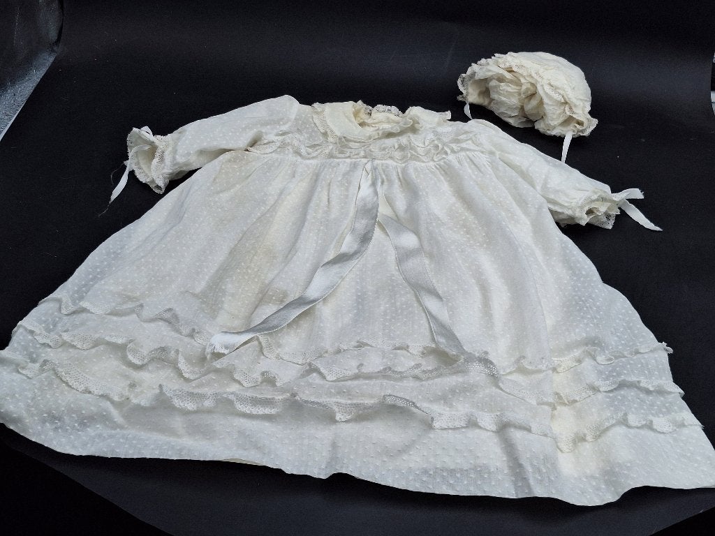 oud doopkleedje met must en zijden onderkleed, jaren 40, Antiek en Kunst, Ophalen of Verzenden, Kinderen