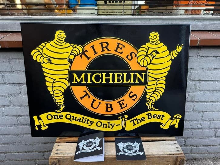 Michelin Tires Emaille Reclamebord - Nieuwstaat, Antiek en Kunst