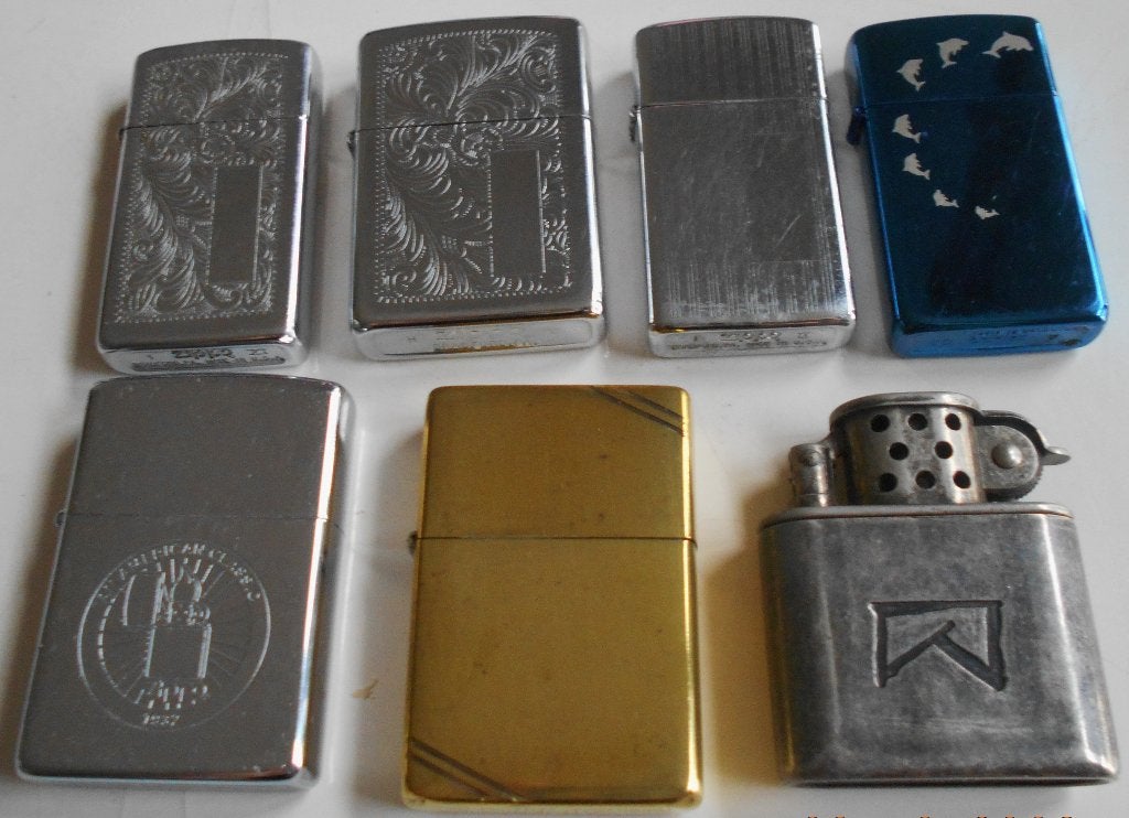 6 briquets ZIPPO + 1 MARLBORO., Collections, Enlèvement ou Envoi, Utilisé, Briquet
