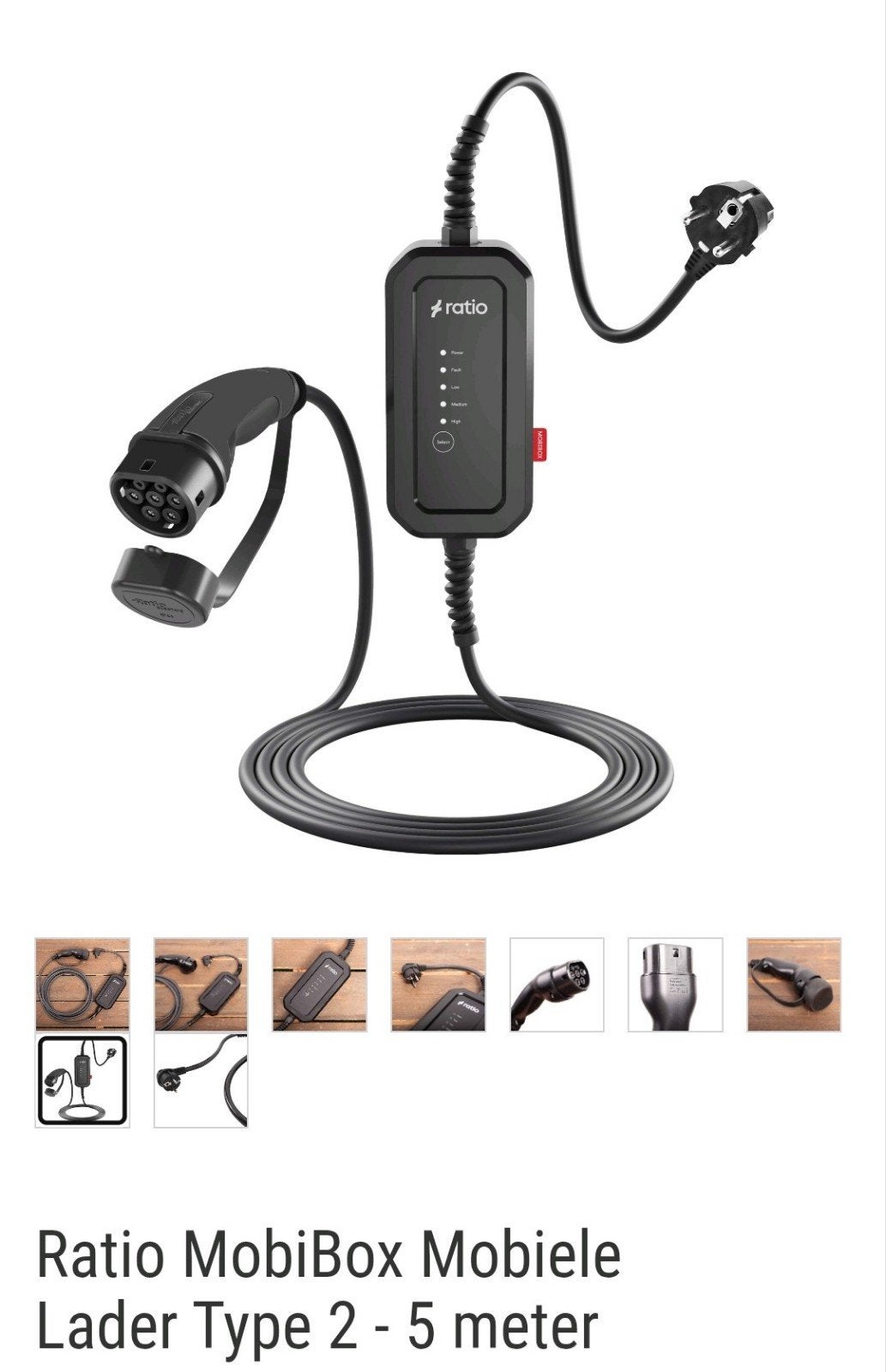 Ratio MobiBox Mobile Lader Type 2 - 5 meter, Audio, Tv en Foto, Opladers, Ophalen of Verzenden, Nieuw