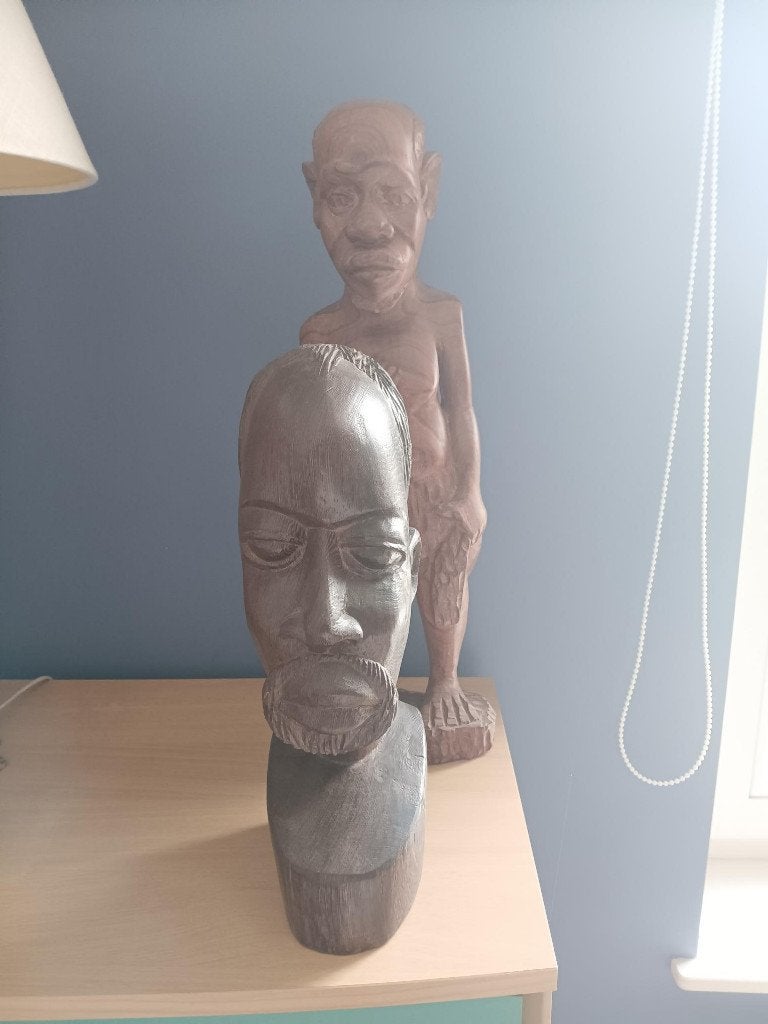 houten kunst, Afrique, Bois, Brun, Fait main
