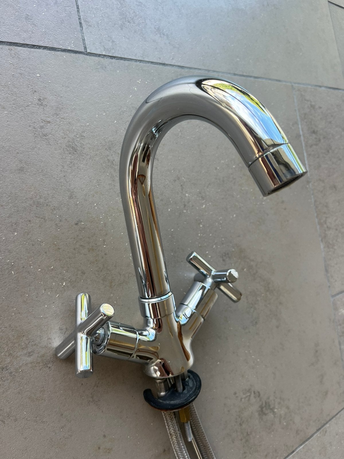 Set van klassieke chromen badkamerkranen kruisgrepen, Doe-het-zelf en Bouw, Sanitair, Ophalen of Verzenden, Chroom, Kraan