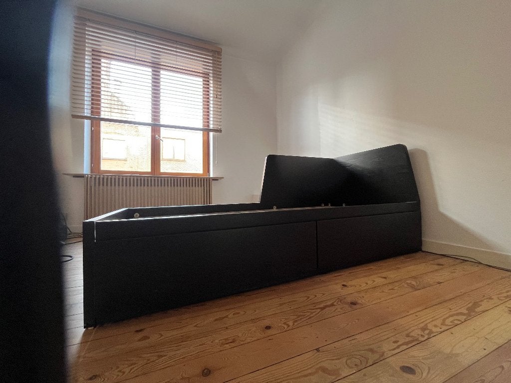 Lit banquette IKEA FLEKKE noir avec rangements tiroirs, Enlèvement, Comme neuf