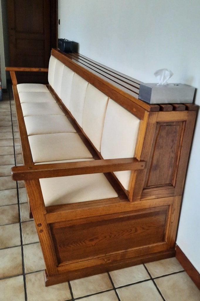 Eiken bankstel, Huis en Inrichting, Ophalen, Gebruikt, Eik, 75 tot 100 cm