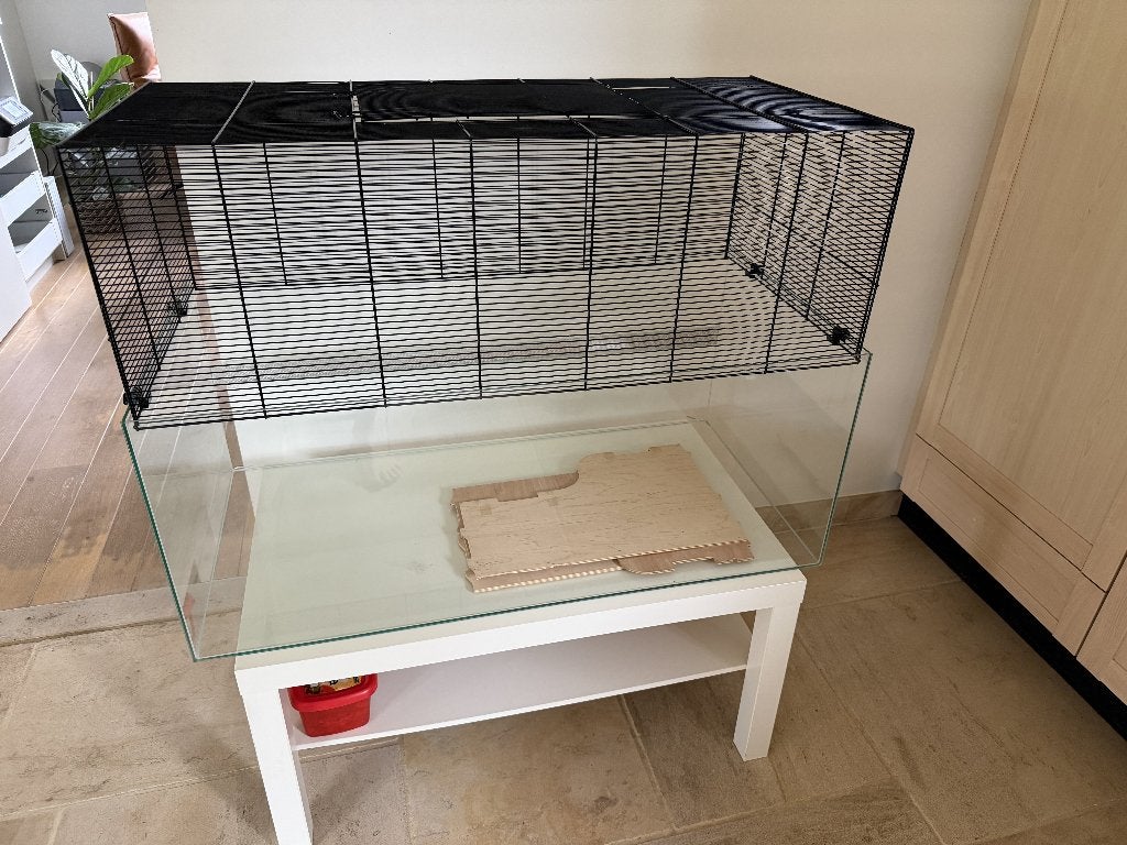 gerbil / hamsterkooi (gerbilarium/terrarium), Dieren en Toebehoren, Ophalen, Gebruikt