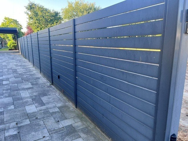 Afsluiting/poort in aluminium, Tuin en Terras, Ophalen, Met poort, Gebruikt, Overige typen