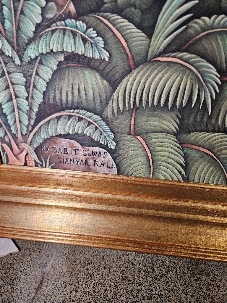 Schilderij balinese kunst, Ophalen, Handgemaakt, 150 cm, Overige herkomsten