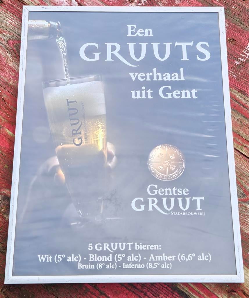 Gentse Stadsbrouwerij Gruut publiciteitskader
De, Verzamelen, Biermerken, Ophalen of Verzenden