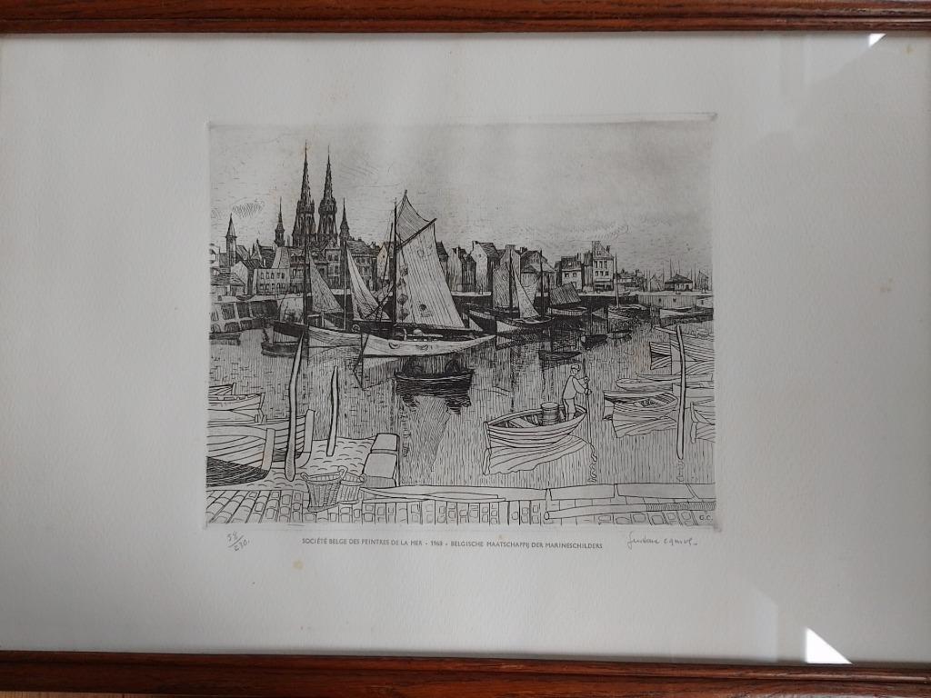 Gustave Camus  1914 - 1984   Ets   Marineschilders, Antiquités & Art, Envoi