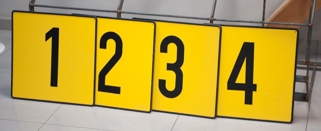 Metalen bord nummers, Ophalen, Zo goed als nieuw