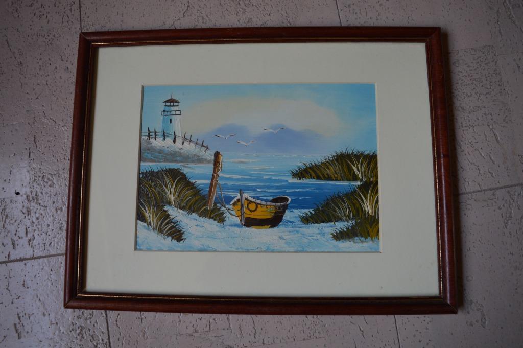schilderijtje zeezicht, Antiek en Kunst, Ophalen of Verzenden