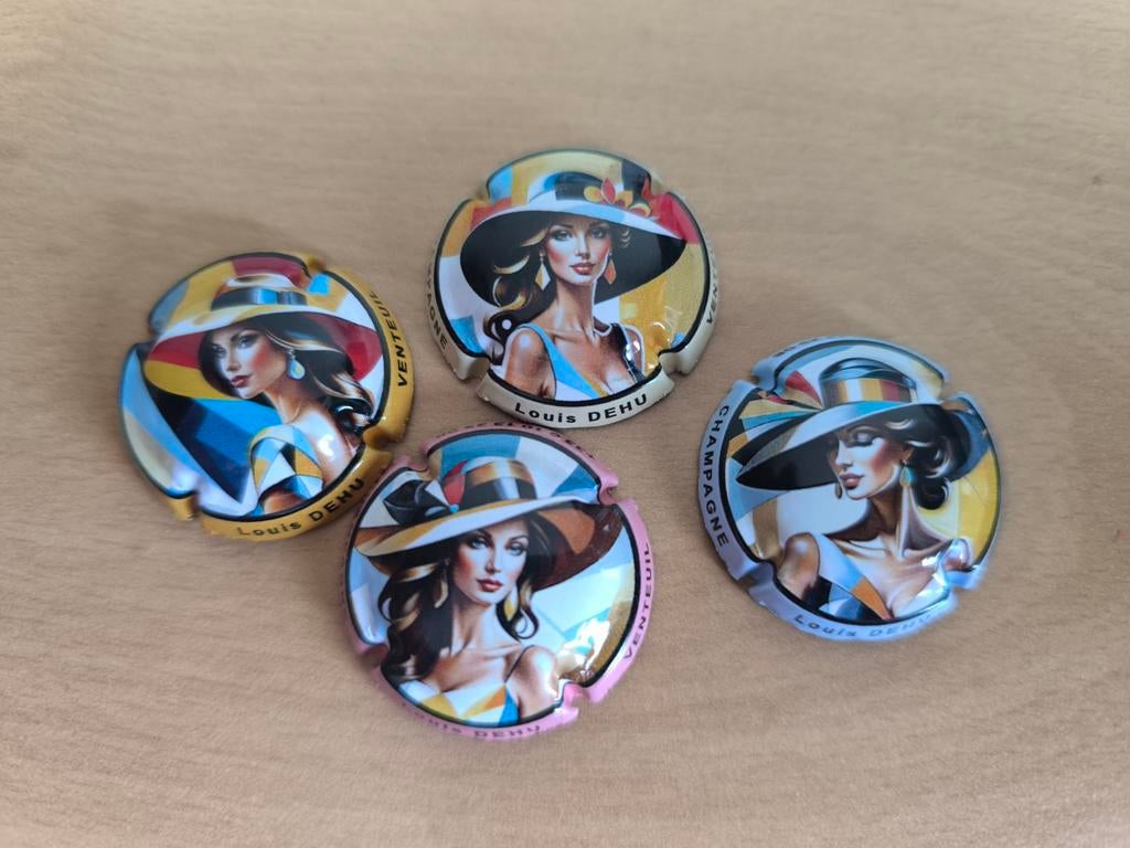 4 Prachtige Champagne capsules Dehu Louis , Nieuw !!, Verzamelen, Ophalen of Verzenden, Zo goed als nieuw