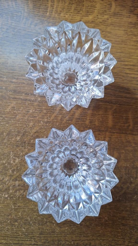 Set van twee kandelaars 9 cm breed 6,5 cm hoog, Ophalen of Verzenden