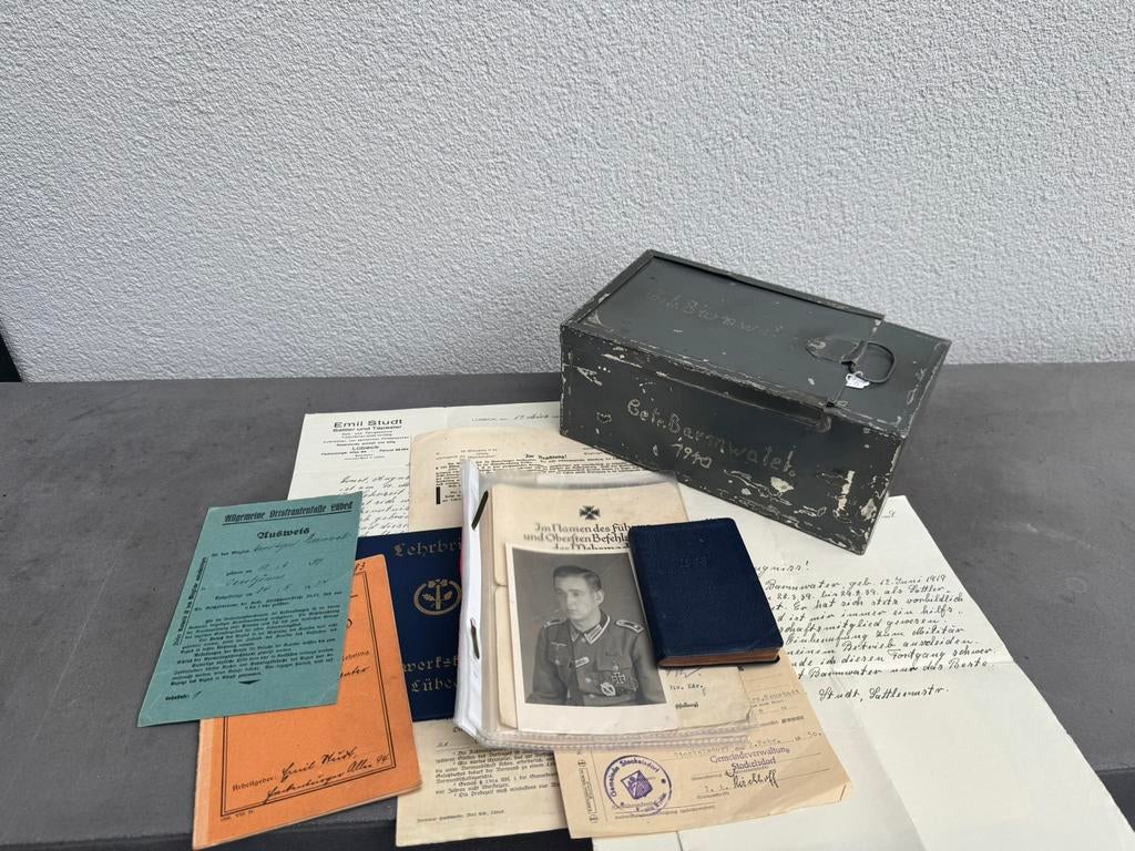Nachlass originele documenten Duitse soldaat, Verzamelen, Ophalen of Verzenden